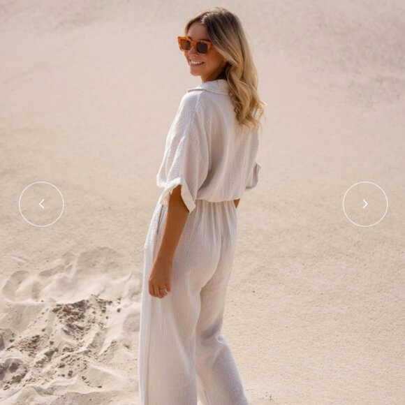 Greige Gauze Jumpsuit - Easy Clothes - One Size - Size Small to Medium - Picture 4 of 7